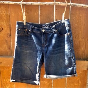 Seven7 Dark-wash Jean Shorts